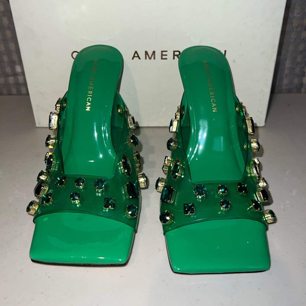 💚 NIB! Good American Jeweled Sandals - Picture 8 of 16